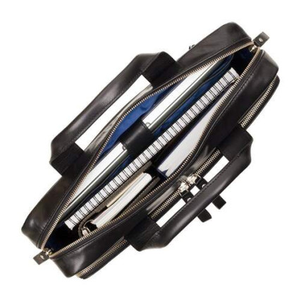 Мужской кожаный портфель Visconti (Великобритания) черный ML30 BLK – Фото 5