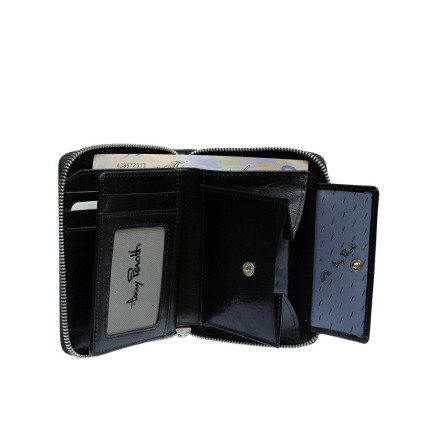 Женский кожаный кошелек TONY PEROTTI (Италия) черный – Фото 3