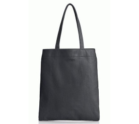 Кожаная сумка POOLPARTY  черная daily-tote-black