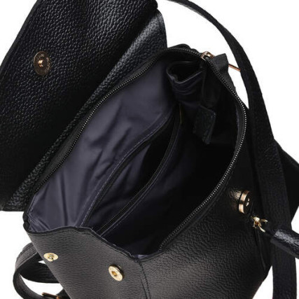 Женский кожаный рюкзак Ricco Grande черный 1L915-black – Фото 5
