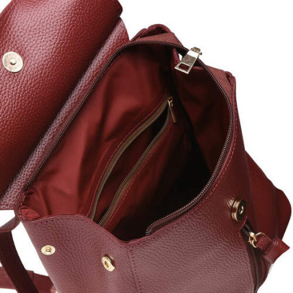 Женский кожаный рюкзак Ricco Grande бордовый 1L915-burgundy – Фото 5