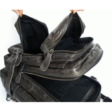 Кожаный рюкзак 7039I Buffalo Bags черный – Фото 4