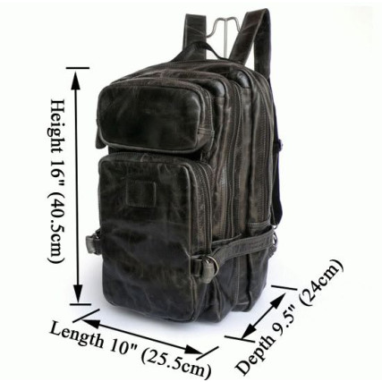 Кожаный рюкзак 7039I Buffalo Bags черный – Фото 5