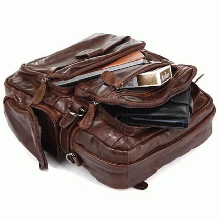 Кожаный рюкзак Buffalo Bags коричневый 7042Q – Фото 5