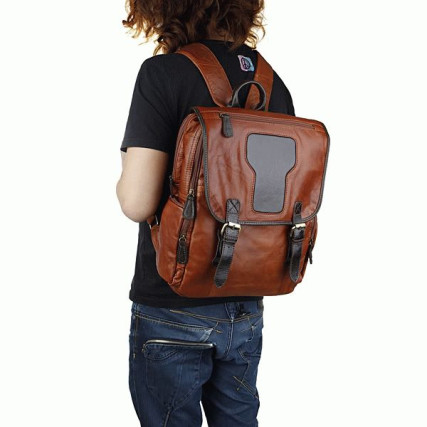 Кожаный рюкзак 7060B Buffalo Bags коричневый – Фото 6
