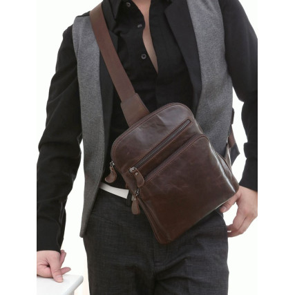 Кожаный рюкзак 7195C Buffalo Bags коричневый – Фото 6