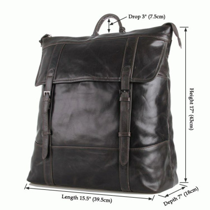 Кожаный рюкзак 7203J Buffalo Bags темно-серый – Фото 7