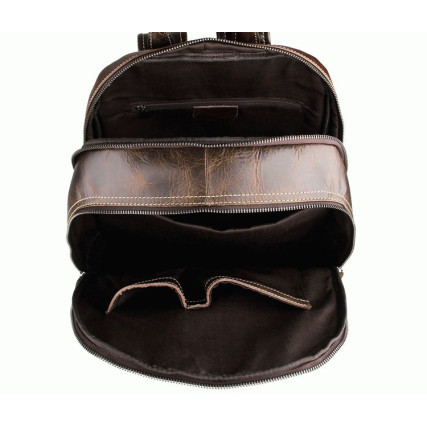 Кожаный вместительный рюкзак 7273Q Buffalo Bags коричневый – Фото 5