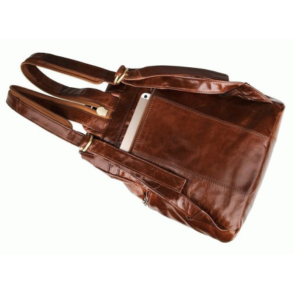 Кожаный повседневный рюкзак 7286B Buffalo Bags коричневый – Фото 4