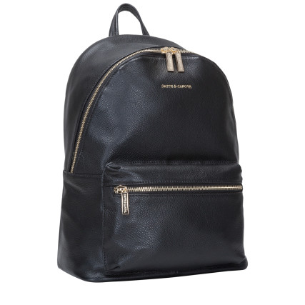 Рюкзак кожаный Smith &amp; Canova черный 92915 BLK – Фото 3