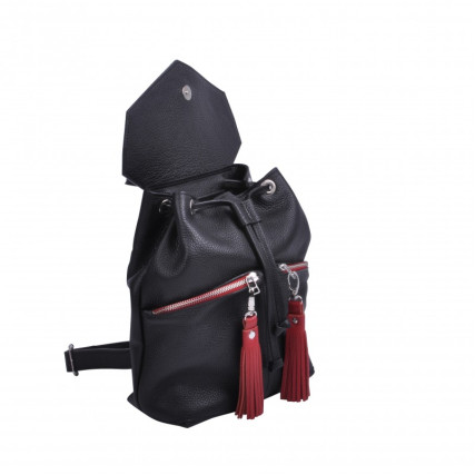 Кожаный черный рюкзак JIZUZ BALANCE BLACK NEW – Фото 4