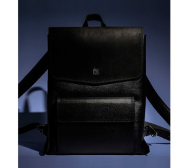 Кожаный рюкзак Blank - black point черный