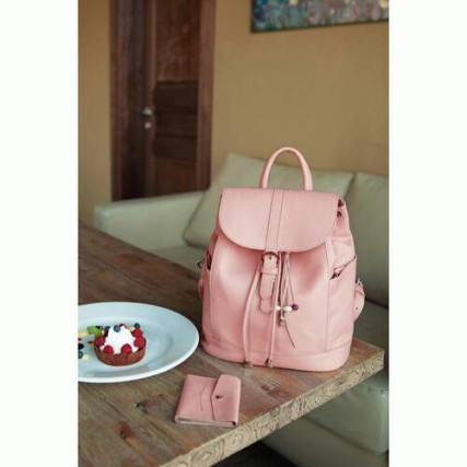 Кожаный розовый рюкзак BlankNote Олсен BN-BAG-13-barbie – Фото 2