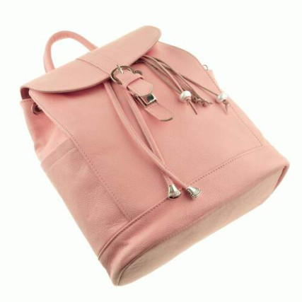 Кожаный розовый рюкзак BlankNote Олсен BN-BAG-13-barbie – Фото 3