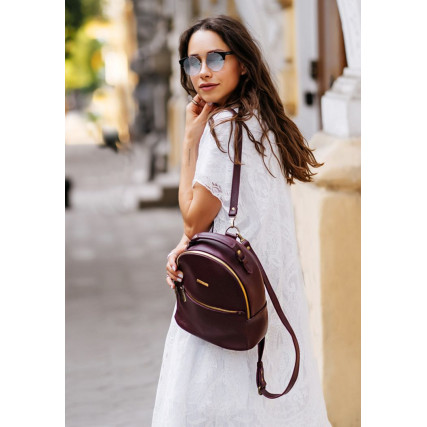 Кожаный рюкзак BlankNote Kylie марсала BN-BAG-22-marsala – Фото 5