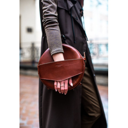 Круглая сумка-рюкзак BlankNote MAXI Коньяк BN-BAG-30-k – Фото 6