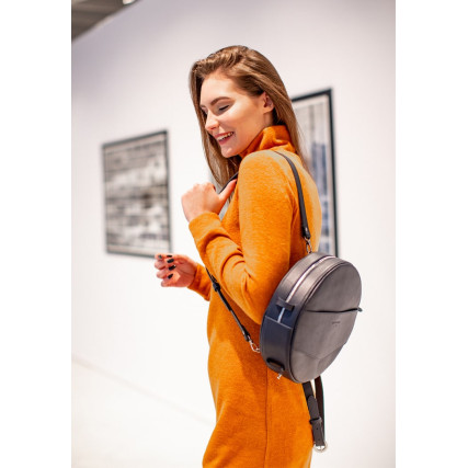 Круглая сумка-рюкзак BlankNote MAXI синяя BN-BAG-30-navy-blue – Фото 6