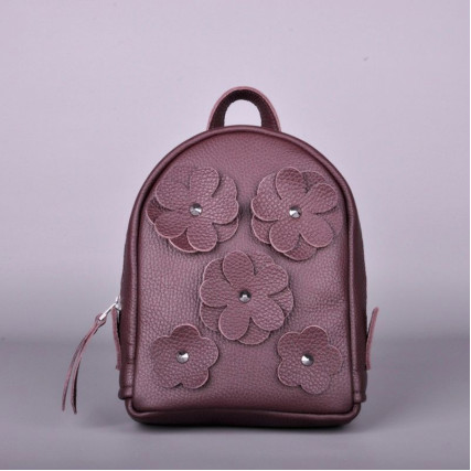 Кожаный рюкзак JIZUZ BABY SPORT FLOWERS бордовый – Фото 5