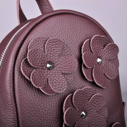 Кожаный рюкзак JIZUZ BABY SPORT FLOWERS бордовый – Фото 6