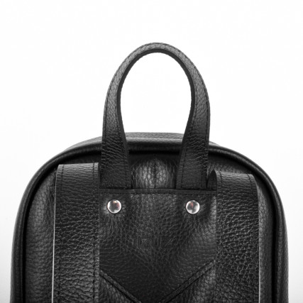 Кожаный черный рюкзак JIZUZ Carbon mini – Фото 5