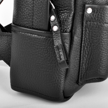 Кожаный черный рюкзак JIZUZ Carbon mini – Фото 8