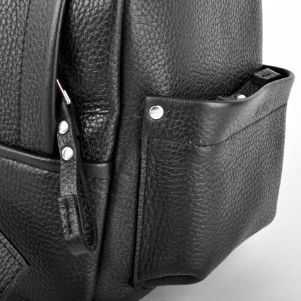 Кожаный черный рюкзак JIZUZ Carbon mini – Фото 9
