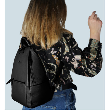 Женский кожаный рюкзак Giorgio Ferretti (Италия) черный GF2019157Ablack – Фото 6