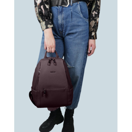 Женский кожаный рюкзак Giorgio Ferretti (Италия) бордовый GF2019157Abordo – Фото 6
