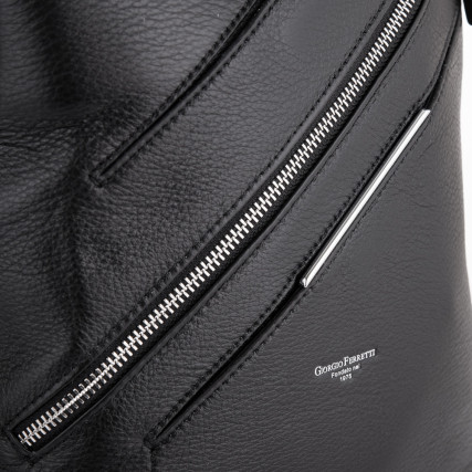 Женский кожаный рюкзак Giorgio Ferretti (Италия) черный GF35534Bblack – Фото 4