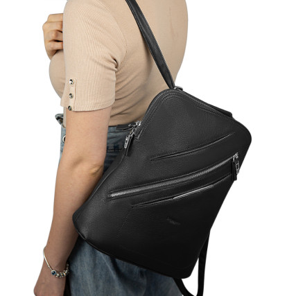 Женский кожаный рюкзак Giorgio Ferretti (Италия) черный GF35534Bblack – Фото 6