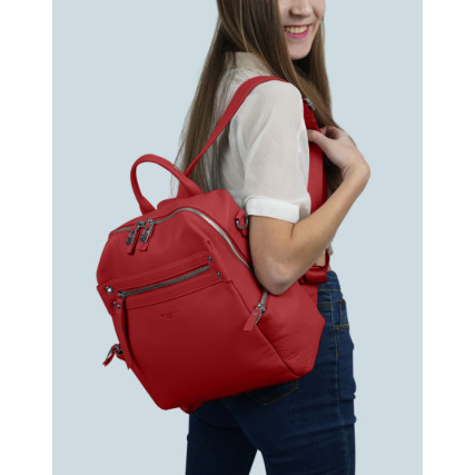 Женский кожаный рюкзак Giorgio Ferretti (Италия) красный GF6006Bred – Фото 7
