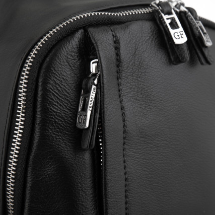 Женский кожаный рюкзак Giorgio Ferretti (Италия) черный GF6101Cblack – Фото 4