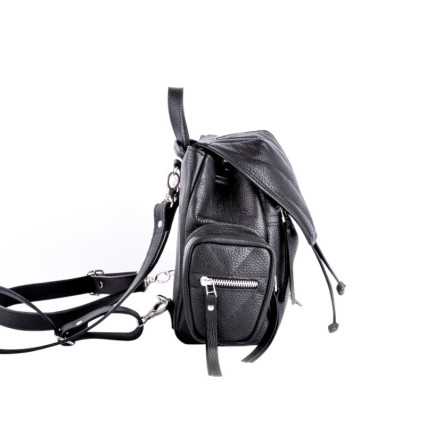 Кожаный черный рюкзак JIZUZ К 750 BLACK – Фото 4