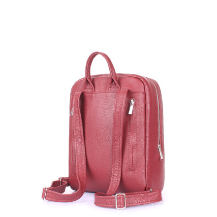 Женский кожаный рюкзак Poolparty бордовый cult-leather-marsala – Фото 3