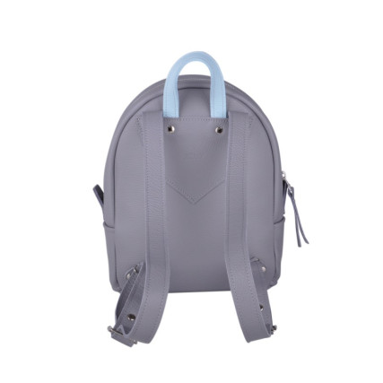 Кожаный серо-голубой рюкзак JIZUZ SPORT DOUBLE NEW (GREY/AQUA) – Фото 4