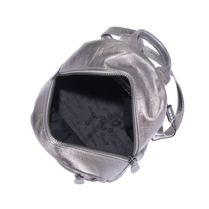 Женский кожаный рюкзак Virginia Conti (Италия) серебристый VC1708silver – Фото 4