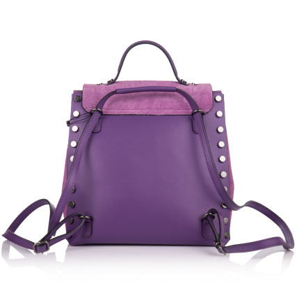 Женский кожаный рюкзак Virginia Conti (Италия) фиолетовый VC01714violet – Фото 2