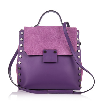 Женский кожаный рюкзак Virginia Conti (Италия) фиолетовый VC01714violet – Фото 3