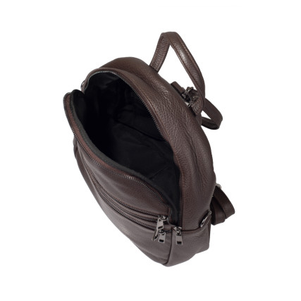 Женский кожаный рюкзак Virginia Conti (Италия) коричневый VC8150brown – Фото 4