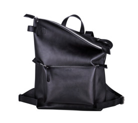 Кожаный рюкзак JIZUZ VOYAGER BLACK (гладкий) черный