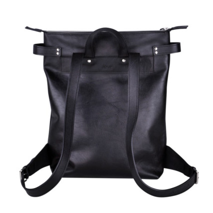 Кожаный рюкзак JIZUZ VOYAGER BLACK (гладкий) черный – Фото 4