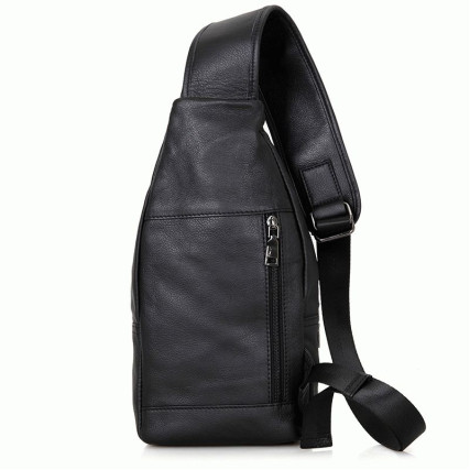Кожаный рюкзак через плечо 4004A Buffalo Bags черный – Фото 3
