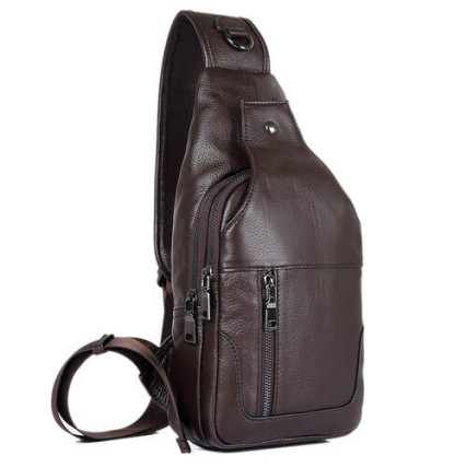 Кожаный рюкзак через плечо 4004C Buffalo Bags коричневый – Фото 2