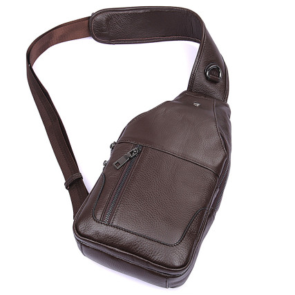 Кожаный рюкзак через плечо 4004C Buffalo Bags коричневый – Фото 4