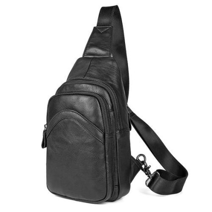 Кожаный рюкзак через плечо 4013A Buffalo Bags черный – Фото 1