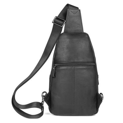 Кожаный рюкзак через плечо 4013A Buffalo Bags черный – Фото 6