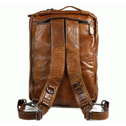 Универсальный кожаный рюкзак-сумка 7014B Buffalo Bags светло-коричневый – Фото 3