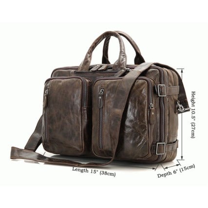 Универсальная мужская сумка-рюкзак 3в1 Buffalo Bags коричневая 7014C-1 – Фото 7
