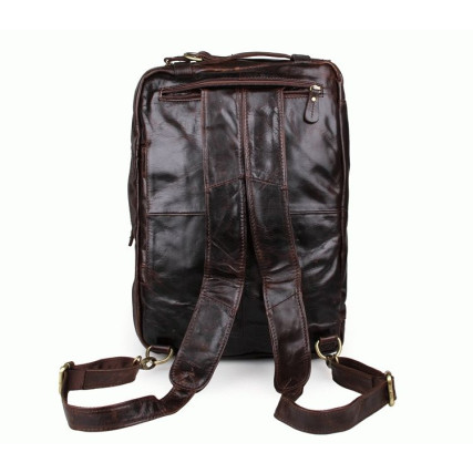 Мужская кожаная сумка-рюкзак 3в1 Buffalo Bags коричневая 7026Q-1 – Фото 2
