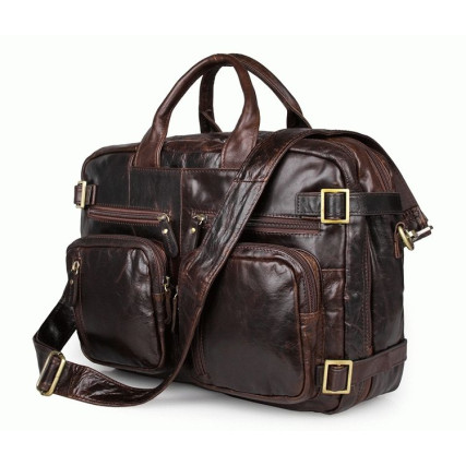 Мужская кожаная сумка-рюкзак 3в1 Buffalo Bags коричневая 7026Q-1 – Фото 5